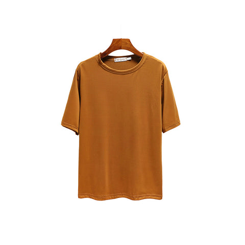 Img 7 - Uniform Men Women Korean Candy Solid Colored Loose Casual Mid-Length Half Sleeved Short Sleeve T-Shirt Tops Couple