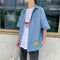 Img 8 - Summer Mid-Length Korean Trendy Short Sleeve Handsome Shirt Loose Couple Hong Kong insTrendy Men Shirt