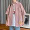 Img 7 - Summer Mid-Length Korean Trendy Short Sleeve Handsome Shirt Loose Couple Hong Kong insTrendy Men Shirt