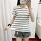 Img 3 - Short Sleeve T-Shirt Women Summer Korean Student Slim Look Striped Undershirt