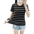 Img 5 - Short Sleeve T-Shirt Women Summer Korean Student Slim Look Striped Undershirt