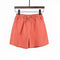 Cotton Blend Women Summer Thin Outdoor High Waist A-Line Wide Leg Slim-Look Loose Casual Shorts