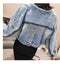IMG 114 of Popular Fringe Denim Women Korean Splitted Loose Batwing Sleeve Short Jacket Outerwear