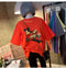 T-Shirt Women Summer Korean Plus Size Mid-Length Cartoon Short Sleeve Loose T-Shirt