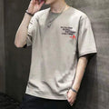 Img 8 - Men Short Sleeve T-Shirt Summer Trendy Korean Loose  Plus Size Green Cadet
