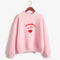 IMG 104 of Women Harajuku Long Sleeved Alphabets Printed Pink Activewear Casual Adorable Pullover Outerwear