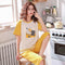 Summer Women Short Sleeve Cropped Pants Pajamas Sets Knitted Cotton Thin Loungewear Sleepwear