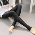 Img 1 - Stretchable Thin Women Black Slim Fit Fitted Pants Slim-Look Step-Over Gloss Outdoor Leggings