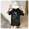 IMG 114 of kumayesShort Sleeve Student insTops Summer Women Cartoon Pattern Short T Korean Round-Neck Loose T-Shirt