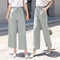 Img 1 - High Waist Wide Leg Women Thin Korean Loose Slim-Look Straight Drape Chic All-Matching Casual Long Pants Culottes