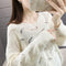 Img 2 - Women See Through Knitted Sweater Tops Thin Loose Long Sleeved