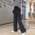Img 3 - Ice Silk Wide Leg Pants Women Plus Size High Waist Straight Floor Length Long Korean Trendy Casual Pants