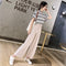Img 4 - Ice Silk Wide Leg Pants Women Plus Size High Waist Straight Floor Length Long Korean Trendy Casual Pants