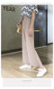 IMG 133 of Drape Women Ice Silk Wide Leg Pants High Waist Plus Size Slim Look Casual Floor Length Long Pants