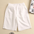 Img 2 - Korean Shorts Women Cotton Pants Loose High Waist Slim Look Plus Size Wide Leg Casual Bermuda