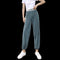 Img 6 - Jogger Casual Ice Silk Drape Wide Leg Pants Women Summer Thin Slim-Look High Waist Straight Floor Length Pants