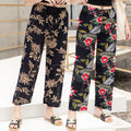 Img 3 - Summer Wide Legged Pants Plus Size Loose Casual Anti Mosquito Women Ankle-Length Mom Ice Silk Pants