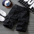 IMG 106 of Men Summer Cotton Loose Plus Size Outdoor Casual Shorts Trendy Breathable knee length Beach Shorts
