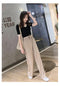 IMG 125 of Drape Women Ice Silk Wide Leg Pants High Waist Plus Size Slim Look Casual Floor Length Long Pants