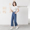 Img 5 - High Waist Wide Leg Denim Pants Women Summer Ankle-Length Pants Straight Loose Korean Slim Look Casual