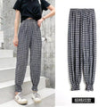 Img 7 - Summer Knitted Sunscreen Ice Silk Anti Mosquito Pants Women Casual Loose High Waist Thin Ankle-Length Lantern Pants