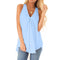 Img 13 - Summer Popular Hem Loose Sleeveless Solid Colored Tops Women Chiffon Shirt Blouse