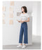 IMG 120 of High Waist Wide Leg Denim Pants Women Summer Ankle-Length Pants Straight Loose Korean Slim Look Casual Pants