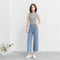 Img 6 - High Waist Wide Leg Denim Pants Women Summer Ankle-Length Pants Straight Loose Korean Slim Look Casual