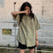 IMG 108 of Summer Student Korean Vintage Hong Kong Short Sleeve Blouse Loose Japanese Cargo Shirt Tops ins Outerwear