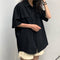 IMG 122 of Summer Student Korean Vintage Hong Kong Short Sleeve Blouse Loose Japanese Cargo Shirt Tops ins Outerwear