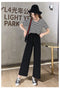 IMG 128 of Drape Women Ice Silk Wide Leg Pants High Waist Plus Size Slim Look Casual Floor Length Long Pants