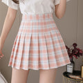 Img 1 - Korean Chequered Skirt A-Line Vintage High Waist Slim Look Chic Hip Flattering Women Skirt
