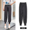 Img 5 - Summer Knitted Sunscreen Ice Silk Anti Mosquito Pants Women Casual Loose High Waist Thin Ankle-Length Lantern Pants