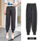 Img 5 - Summer Knitted Sunscreen Ice Silk Anti Mosquito Pants Women Casual Loose High Waist Thin Ankle-Length Lantern Pants