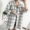 Img 7 - Chequered Blouse Korean Loose Casual Student bfLong Sleeved Mid-Length Shirt Blouse