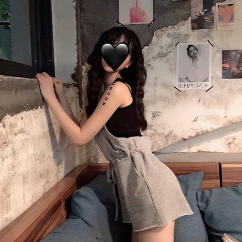 IMG 111 of Summer Korean High Waist Slim Look Strap One-Piece Shorts Women Loose Elegant Popular Trendy Pants