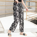 Img 11 - Summer Wide Legged Pants Plus Size Loose Casual Anti Mosquito Women Ankle-Length Mom Ice Silk Pants