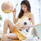 Summer Knitted Cotton Women Sleeveless Strap Pajamas Sets Removable Padded Loungewear Sleepwear