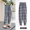 Img 2 - Summer Knitted Sunscreen Ice Silk Anti Mosquito Pants Women Casual Loose High Waist Thin Ankle-Length Lantern Pants