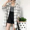 Img 1 - Chequered Blouse Korean Loose Casual Student bfLong Sleeved Mid-Length Shirt Blouse