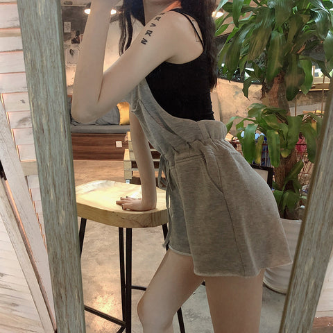 IMG 109 of Summer Korean High Waist Slim Look Strap One-Piece Shorts Women Loose Elegant Popular Trendy Pants