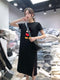 Summer Short Sleeve Women Mid-Length Plus Size Black Slim-Look Cartoon Dress