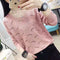Img 2 - Korean See Through  Women V-Neck Loose Long Sleeved Thin Outdoor Tops Sweater