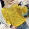 Img 5 - Korean See Through  Women V-Neck Loose Long Sleeved Thin Outdoor Tops Sweater