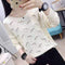 Img 3 - Korean See Through  Women V-Neck Loose Long Sleeved Thin Outdoor Tops Sweater