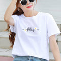 Img 11 - Summer Short Sleeve T-Shirt Printed Unisex Women Loose Korean Student White Half Sleeved Tops T-Shirt