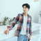 Img 4 - Gradient Chequered Shirt Men Long Sleeved Korean Trendy Handsome Casual Couple Slim Look Men Shirt