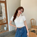 Img 6 - Lapel Sweater Women Short Tops Korean Loose T-Shirt