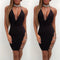 Sexy Spaghetti Strap Hip Flattering Nightclubs See Through  Fitted Side Splitted Dress