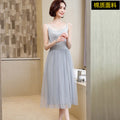 Img 1 - Korean Slimming All-Matching Cami Dress Soft Trendy Mesh Spliced Slip Dress